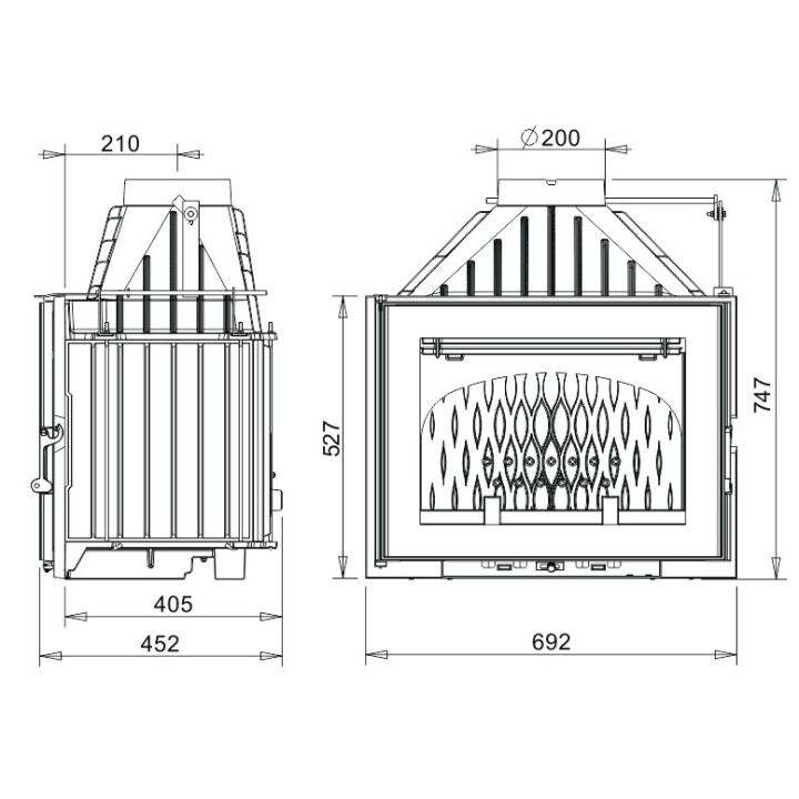 Wkład kominkowy INVICTA 700 GRAND ANGLE ECO szybrer,dp ref.9270-73-DP