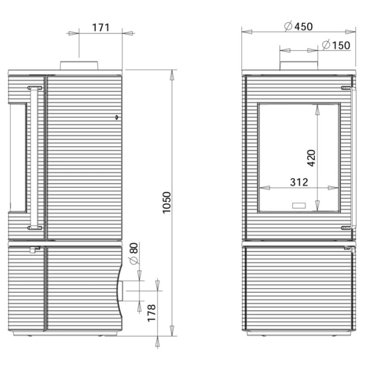 Stove INVICTA ALTARA anthracite ref. 6103-44
