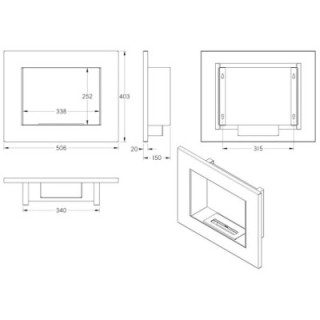 Biofireplace UNIFLAM 50x40cm white matt ref. BIO2-50x40-B