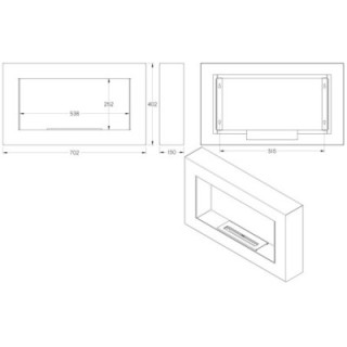 Biofireplace UNIFLAM 70x40cm BOX white matt ref. BIO2-70x40-BOX-B