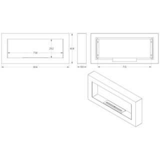 Biofireplace UNIFLAM 90x40cm BOX white matt ref. BIO2-90x40-BOX-B