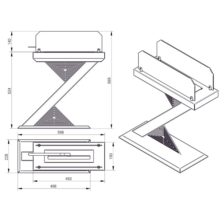 Freestanding biofireplace UNIFLAM ZHEN graphite ref. BIO2-ZHEN-G