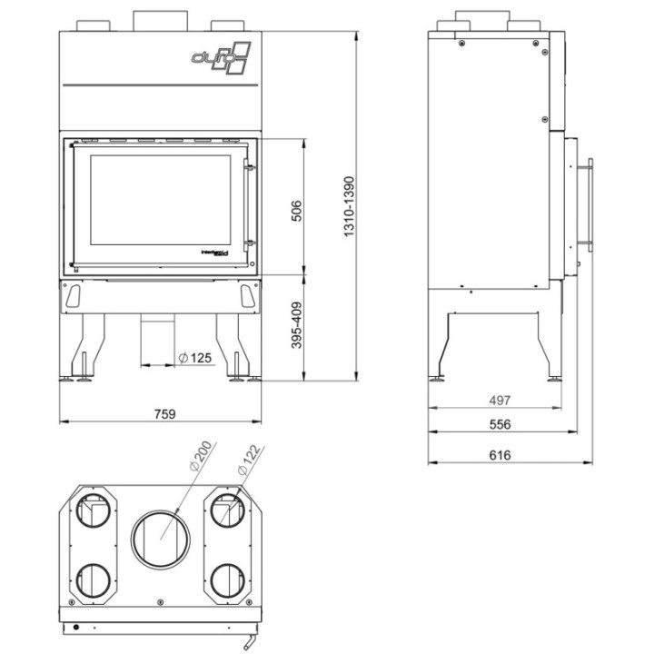 Wkład kominkowy UNIFLAM 760 DURO ref. 837-009