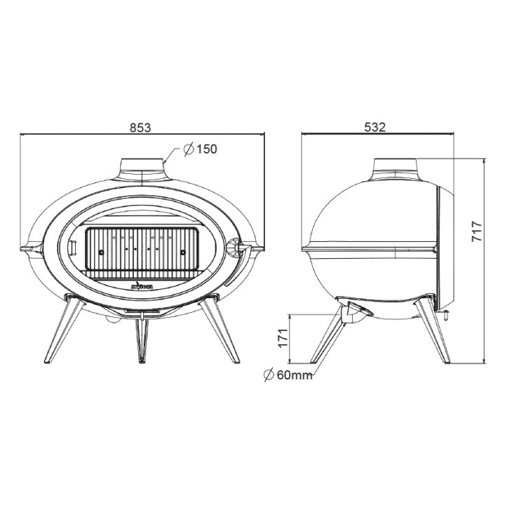 Stove INVICTA BRIO antracyt ref. 6481-44