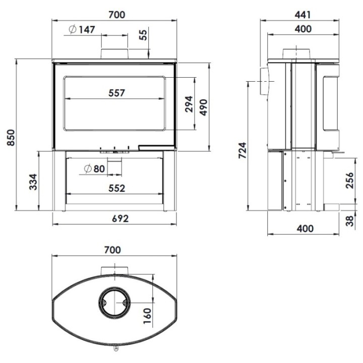 Stove INVICTA CALCIAS black ref. 6488-03