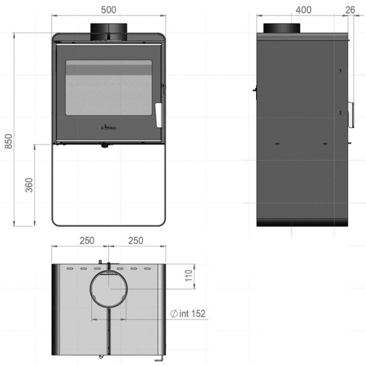 Stove INVICTA BOREE black ref. 6488-01