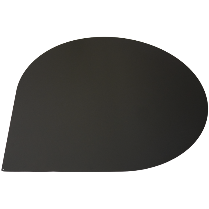 Plaque de protection sol en acier pour poêle 100x100cm ronde d’angle noir mat