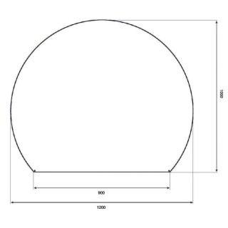 Stahlbodenplatte 120x100cm rund Schwarz