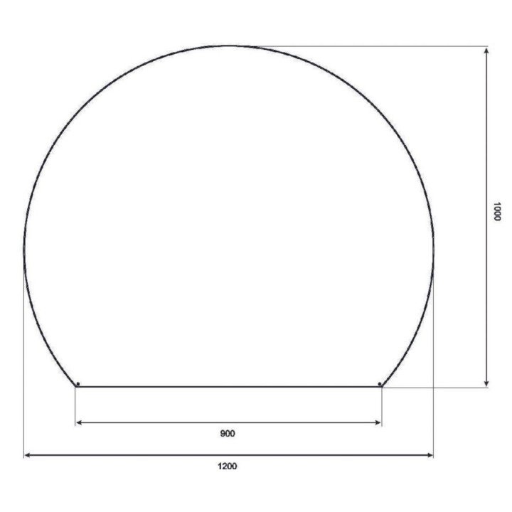 Plaque de protection sol en acier pour poêle 120x100cm ronde noir mat