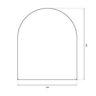 Plaque de protection sol en acier pour poêle 100x120cm demi-ronde d’an