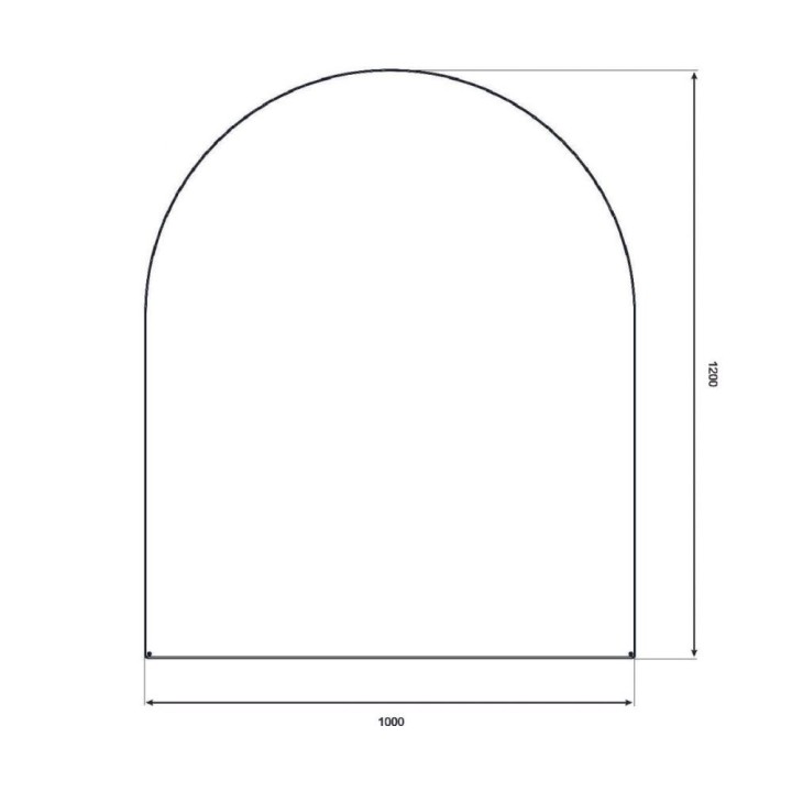 Blacha pod piec 100x120cm półokrągła czarny mat