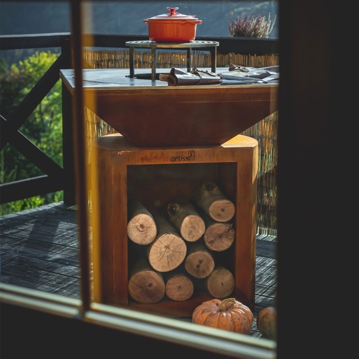 Palenisko-grill ogrodowy Artiss G2 corten, płyta ze stali węglowej ref. 2605-02