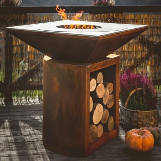 Palenisko-grill ogrodowy Artiss G2 corten, płyta ze stali węglowej ref. 2605-02