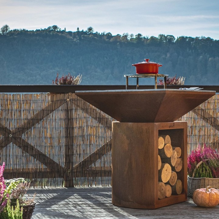Palenisko-grill ogrodowy Artiss G2 corten, płyta ze stali węglowej ref. 2605-02