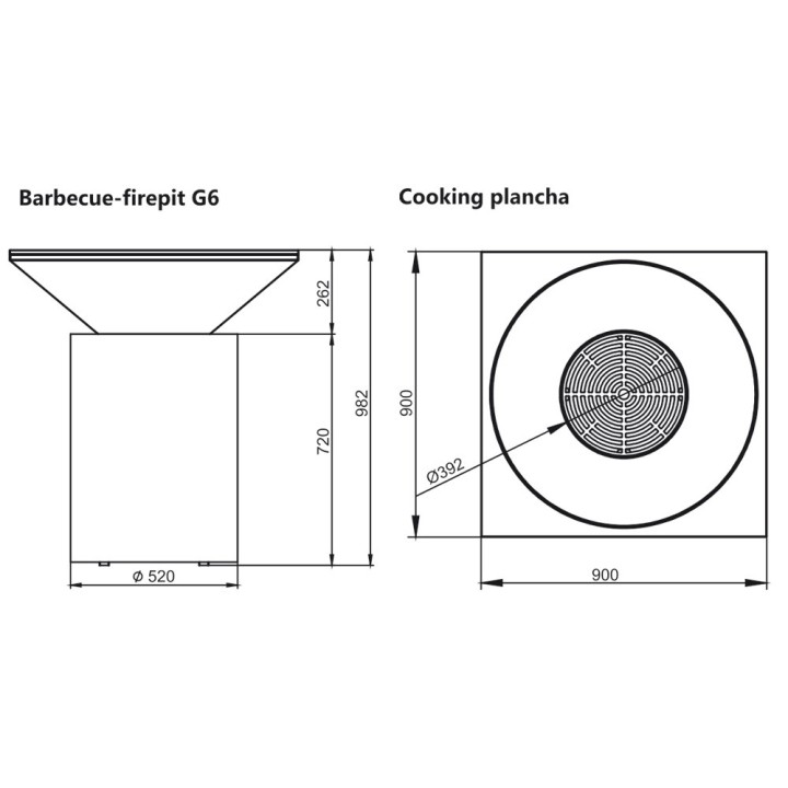 Artiss palenisko ogrodowe G6 BASIC corten ref. 2605-41