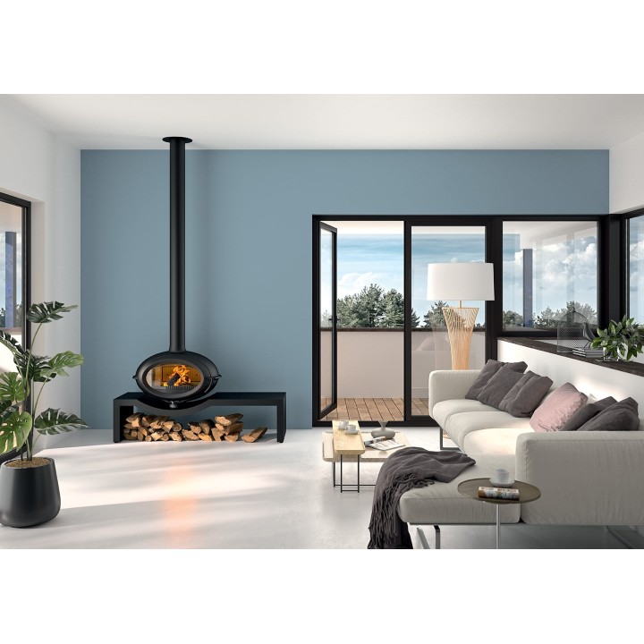 Piec wolno stojący INVICTA BRIO  na ławie 1.6m antracyt ref. 6481-24