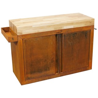 Artiss table with a drawer 115x45cm corten