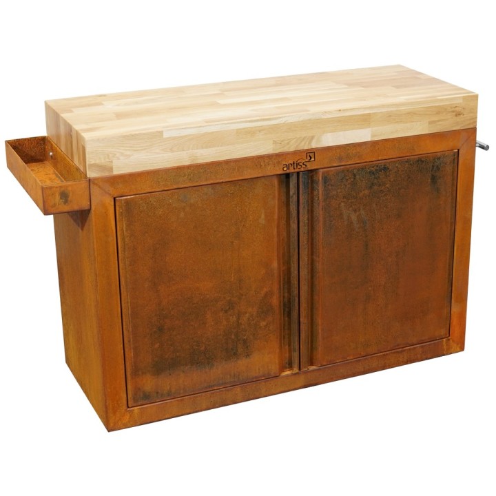 Artiss stolik z szafką 115x45cm corten