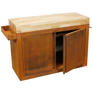 Artiss table with a drawer 115x45cm corten