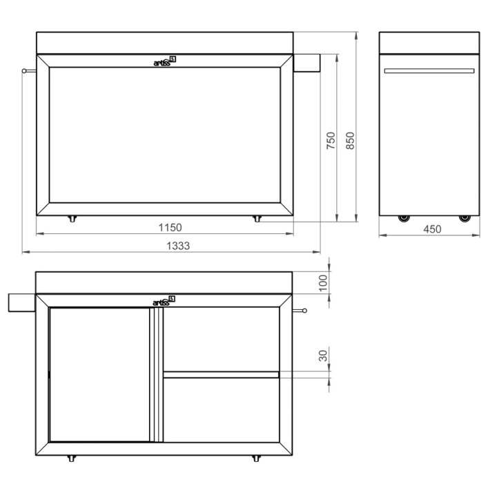 Artiss stolik z szafką 115x45cm corten