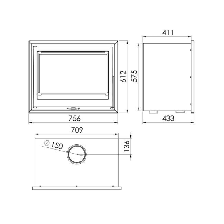 Insert PANADERO HB EcoDesign anthracite ref. 19015