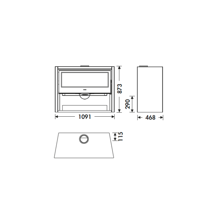 Poêle indépendant PANADERO ALLEGRO EcoDesign anthracite ref. 48020