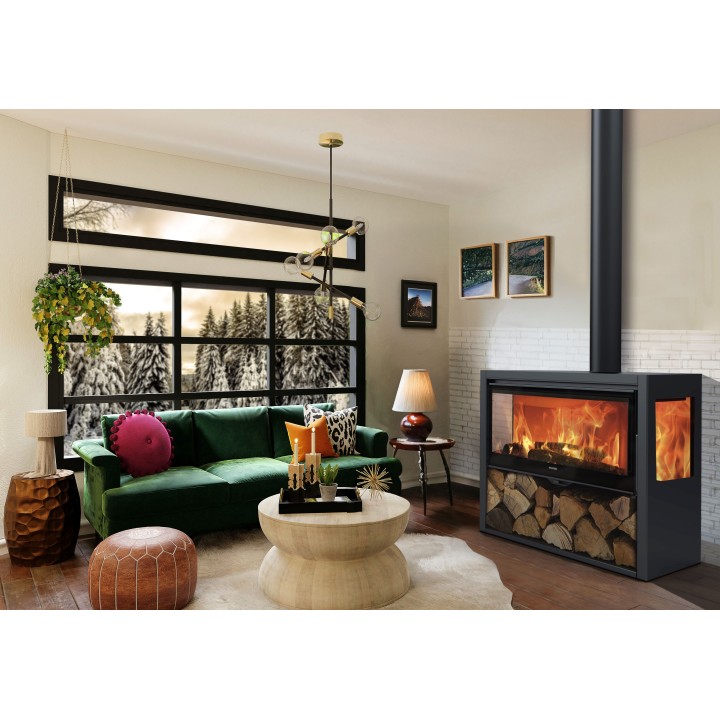Freistehender Ofen PANADERO ALLEGRO 3V mit drei Glasscheiben EcoDesign ref. 48027