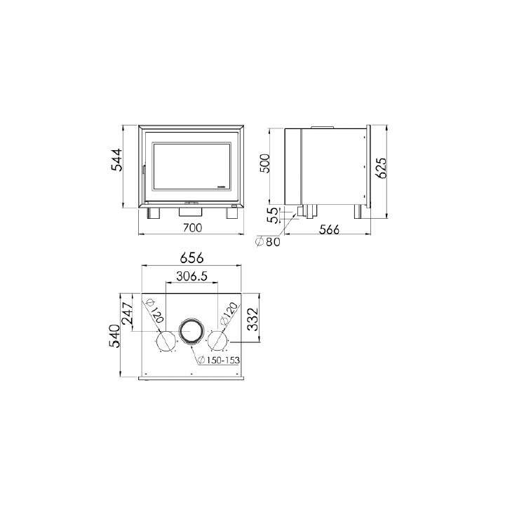 Wkład kominkowy PANADERO C-720-S EcoDesign ref. 49060