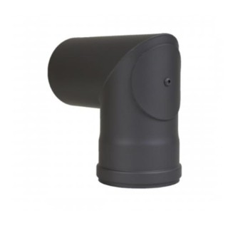 2-segment fixed pellet elbow 100mm 90° thickness 1.2mm - Black steel with seal