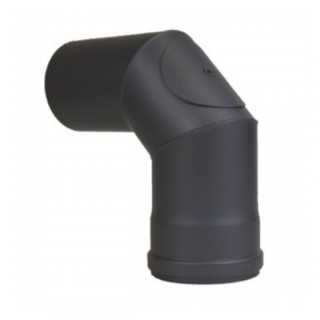 3-segment fixed pellet elbow 100mm 90° thickness 1.2mm - Black steel with seal