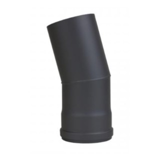 Kolano stałe do pelletu 80mm 15° gr. 1,2mm - Czarna stal z uszczelką