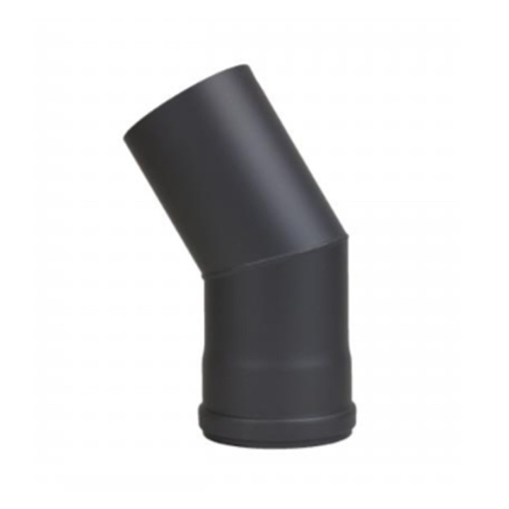 Fixed pellet elbow 80mm 30° thickness 1.2mm - Black steel with seal