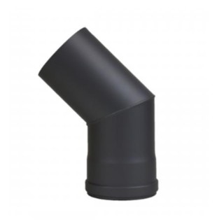Kolano stałe do pelletu 80mm 45° gr. 1,2mm - Czarna stal z uszczelką