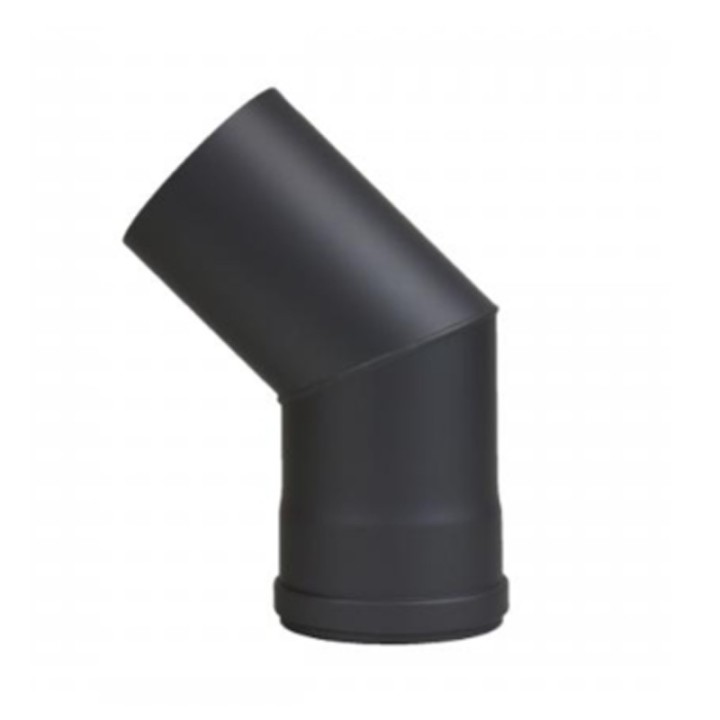 Pelletbogen fest 100mm 45° Wandstärke 1,2mm - Schwarzstahl mit Dichtung