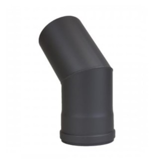 Kolano stałe do pelletu 100mm 45° gr. 1,2mm - Czarna stal z uszczelką