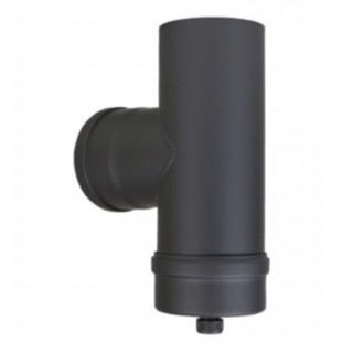 Pellet T-Piece 90° with Condensation Cap 80mm | Flue Pipe