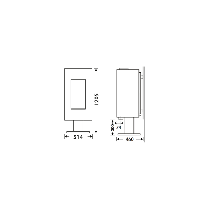 Poêle indépendant PANADERO OSAKA EcoDesign anthracite réf. 48350