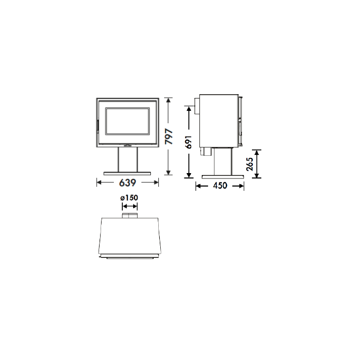 Freistehender Ofen PANADERO VERNE EcoDesign anthrazit Ref. 18475