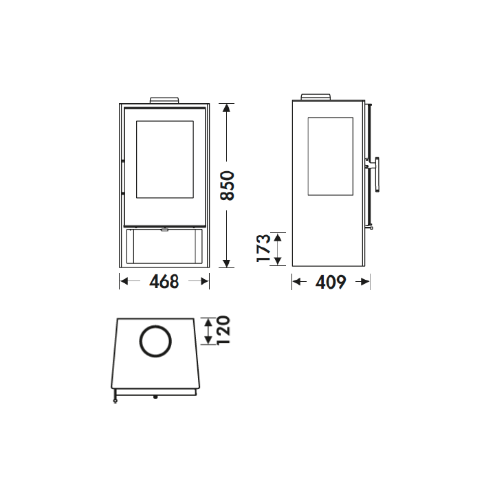 Stove PANADERO CONDOR3V EcoDesign anthracite ref. 18505