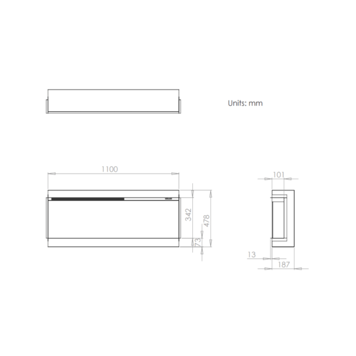 Electric fireplace C&J i1100e iRange Slimline