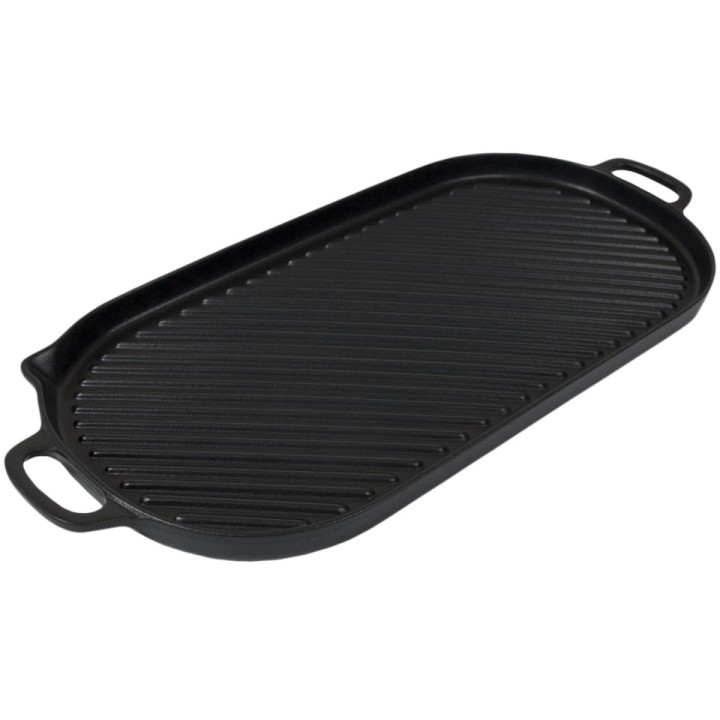 Grill żeliwny emaliowany podłużny duży czerń