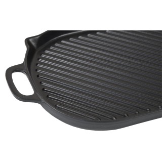 Grill żeliwny emaliowany podłużny duży czerń