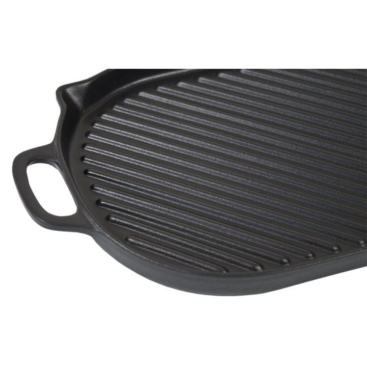 Grill żeliwny emaliowany podłużny duży czerń