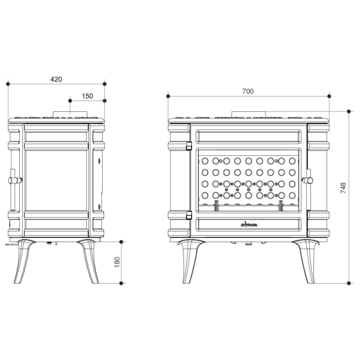 Stove INVICTA MANDORIN anthracite ref. 6483-04